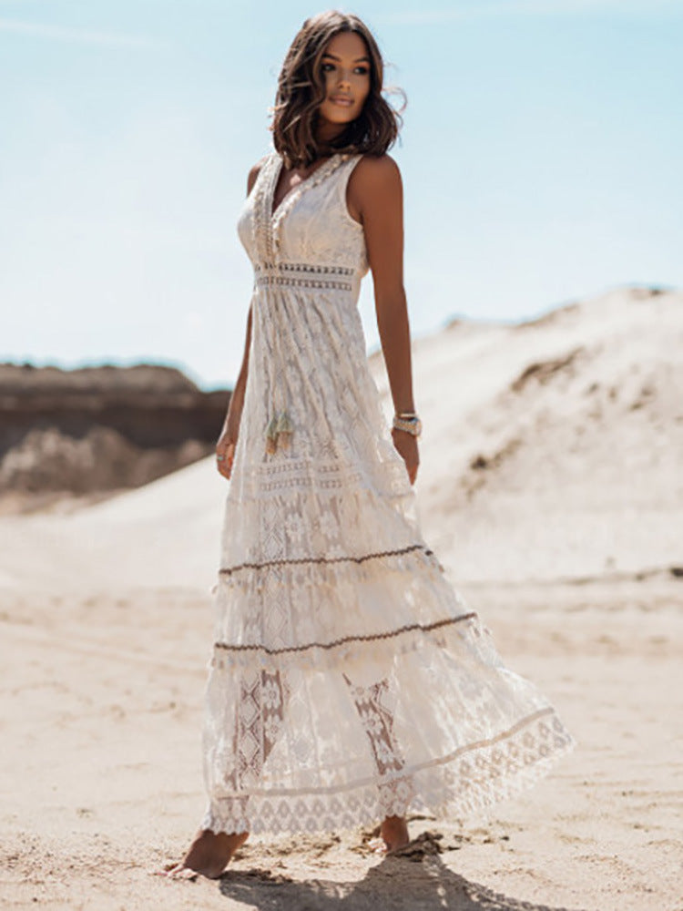 Boho Lace Patchwork Maxi Dress