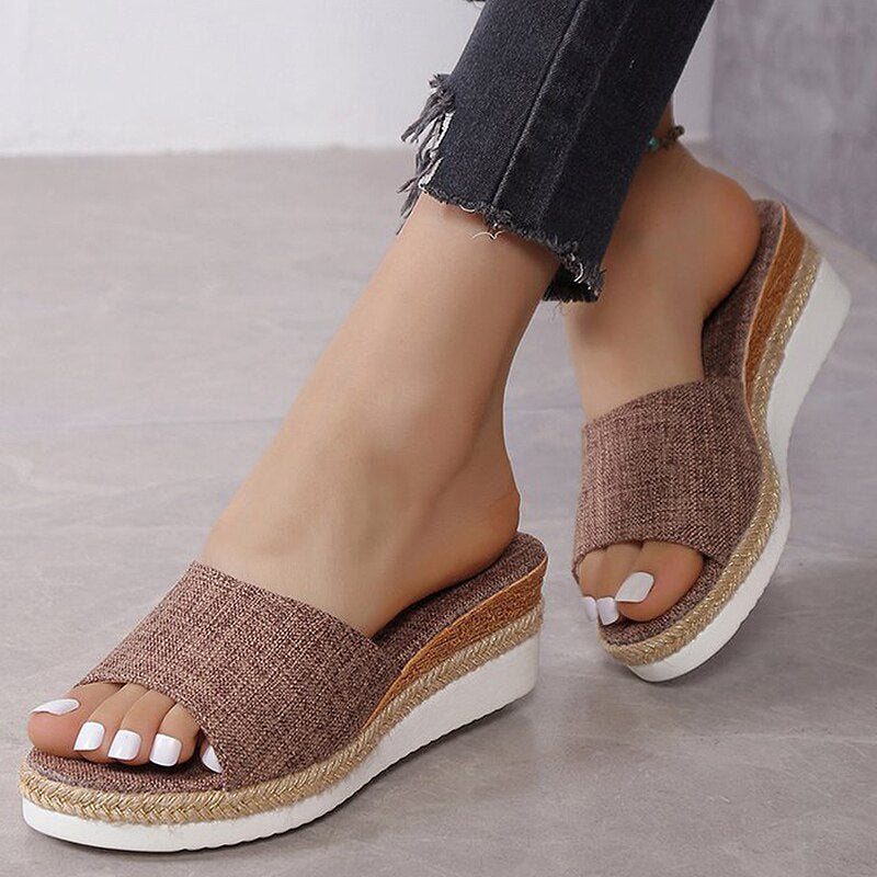 Woven Wedge Platform Sandals