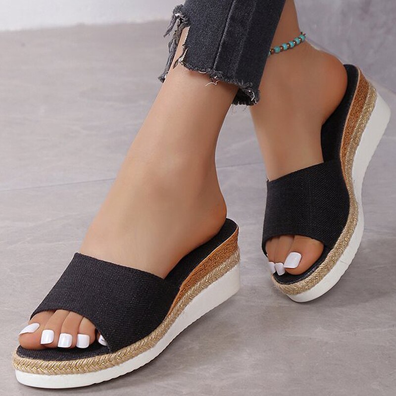 Woven Wedge Platform Sandals