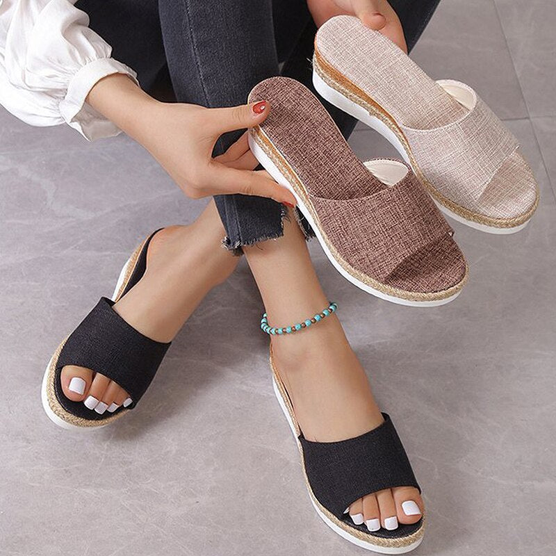 Woven Wedge Platform Sandals